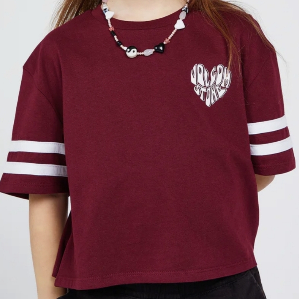 Volcom maroon crop top
